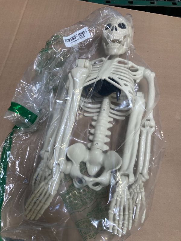 Photo 1 of 3FT Skeleton Halloween Decorations, Full Body Posable Halloween Skeleton with Movable Joints, 36" Plastic Skeleton with 1PCS Black Crow for Indoor Outdoor Haunted House Prop Decor