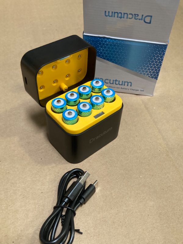 Photo 1 of Dracutum AA Rechargeable Batteries Lithium 8 Pack with Charger - 1.5V 3600mWh High Capacity Rechargeable AA Batteries, 2000 Cycles Long-Lasting Li-ion Doubel A Batteries for Blink Outdoor Camera