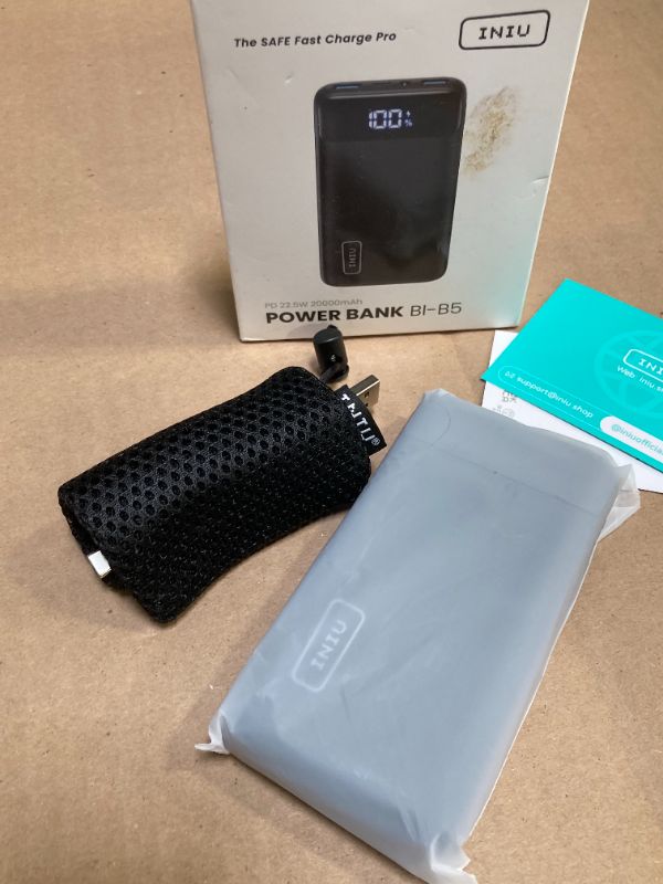 Photo 1 of INIU Portable Charger, 22.5W 20000mAh USB C in & Out Power Bank Fast Charging, PD 3.0+QC 4.0 LED Display Phone Battery Pack Compatible with iPhone 16 15 14 13 Pro Samsung S23 Google iPad Tablet, etc