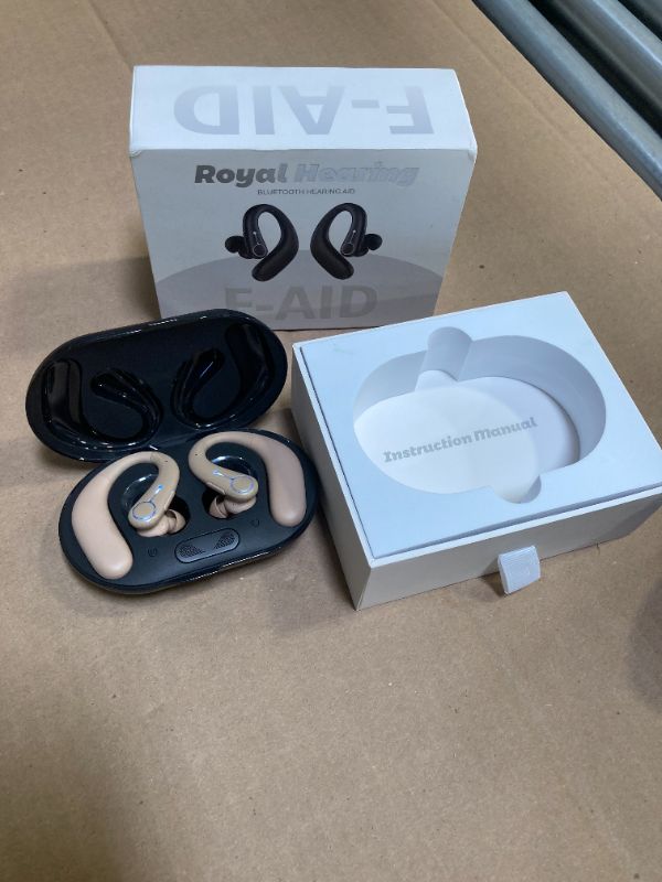 Photo 1 of Hearing Aids, Hearing Aids for Seniors with Bluetooth, Rechargeable Hearing Aid with Noise Cancellation, 5-Level Button Volume Control, OTC Hearing Amplifier for Moderate Hearing Loss, Clear Sound