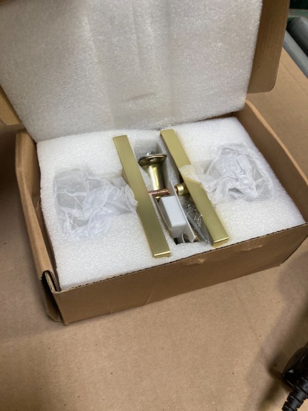 Photo 1 of HIEMEY Glass Door Knobs Interior with Lock, Crystal Gold Door Knobs Privacy Door Knob for Bedroom and Bathroom Satin Brass
