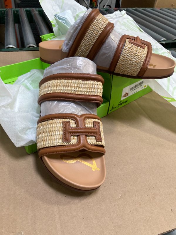 Photo 1 of Size 9--Sam Edelman Women's Rowan Slide Sandal Dark Natural/Rich Cognac 9 Medium