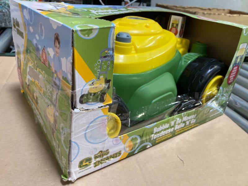 Photo 1 of John Deere Bubble Lawn Mower for Toddlers, Bubble Blowing Machines, Indoor and Outdoor Gardening Toy, Birthday, Party Favor for Preschool Girls and Boys, No Batteries Required, 2+