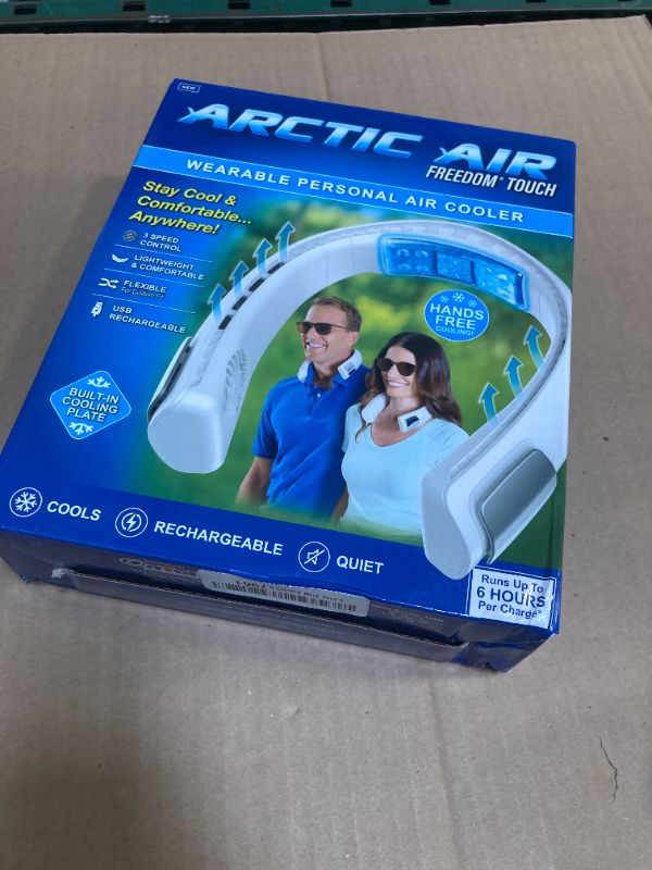 Photo 1 of Arctic Air Freedom Touch Personal Neck Fan, 3-Speed Rechargeable Cooling Device, Long-lasting, Lightweight Portable Neck Cooler, Flexible Band & Thermo-Electric Cooling Plate for Hot Weather