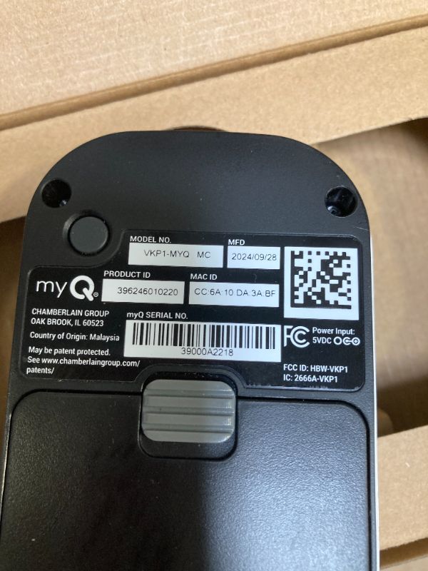 Photo 1 of myQ Smart Garage Door Video Keypad with Wide-Angle Camera,Customizable PIN Codes,and Smartphone Control–Take Charge of Your Garage Access Works with Chamberlain, LiftMaster and Craftsman openers,White