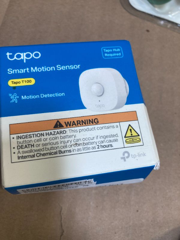 Photo 1 of TP-Link Tapo Motion Sensor, Requires Tapo Hub, Long Battery Life w/Sub-1G Low-Power Wireless Protocol, Wide Range Detection, Adjustable Sensitivity, Real-Time Notification, Smart Action, Tapo T100