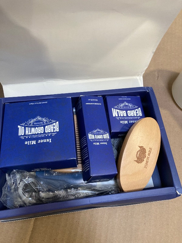 Photo 1 of ISNER MILE Beard Kit for Men Grooming and Care: with 3 Pack Beard Oils - Balm - Wash/Shampoo - Brush and Comb Set, E-book, Unique Gifts for Men, Dad, Boyfriend, Husband, Brother
