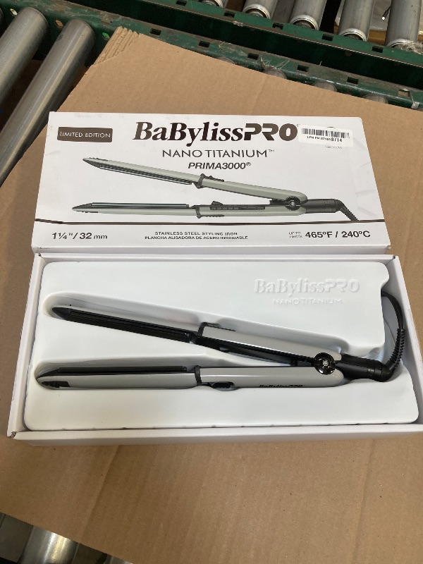 Photo 1 of BaBylissPRO Nano Titanium Limited Edition 1 1/4 Inch Prima3000 Stainless Steel Styling Iron (Mist Collection)