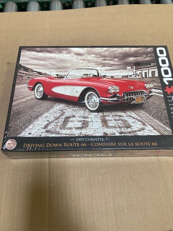 Photo 1 of Driving Down Route 66-1959 Corvette Puzzle by Eurographics , Yellow