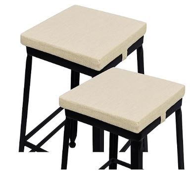 Photo 1 of 3 PACK- baibu 12 Inches Square Seat Cushion Set of 2, Non-Slip Bar Stool Cushion Square Seat Cushion with Machine Washable Cover - Only Cushions,Beige (12" (30cm))
