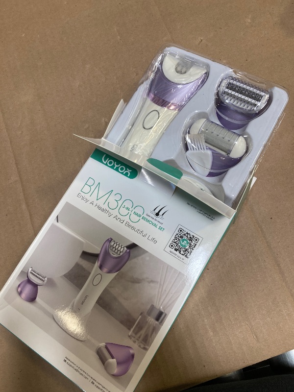 Photo 1 of VOYOR Epilator for Women, Cordless Epilators Hair Removal for Women, 3 in 1 Hair Removal Device for Leg Arm Face with 30 Tweezers, Rechargeable Wet & Dry Electric Lady Shaver & Trimmer BM300 (Purple)