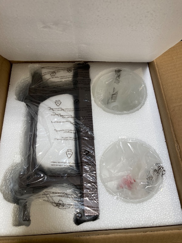 Photo 1 of BrkNit 2 Light Modern Bathroom Light Fixtures Over Mirror, Bronze Finish Vanity Lights for Bathroom Wall Sconces with Milky White Glass Shades, E26 Socket (Bulbs Not Included)