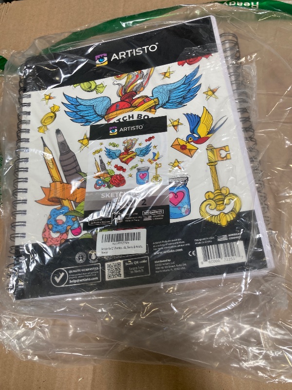 Photo 1 of ARTISTIC EYE 9x12 Premium Sketch Book Set, 100 Sheets, Spiral Bound, 68lb (100gsm), Acid-Free Drawing Paper, Ideal for Kids, Teens & Adults (Set of 2)