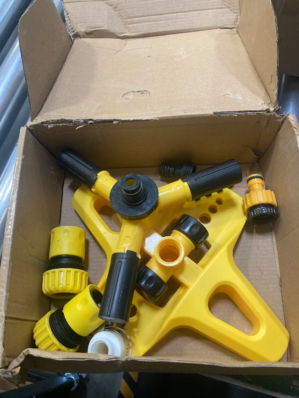 Photo 1 of WYLOSUA Sprinkler for Yard,360 Degree Rotary Sprinkler Upgrade Garden Grass Watering Sprinkler, Rotating Garden Sprinkler for Large Area Coverage, Lawn and Yard Sprinklers (Yellow)