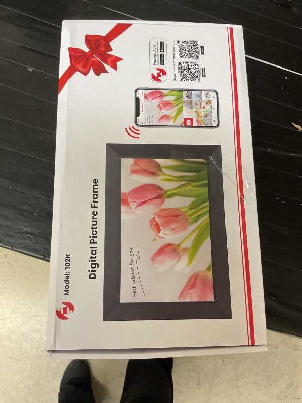 Photo 1 of SEE NOTES……..Frameo 10.1 Inch WiFi Digital Picture Frame, 1280x800 HD IPS Touch Screen Photo Frame Electronic, 32GB Memory, Auto-Rotate, Wall Mountable, Share Photos/Videos Instantly via Frameo App from Anywhere