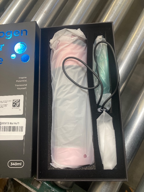 Photo 1 of Hydrogen Water Bottle - Portable, Rechargeable, LED Timer, Aluminum and Glass, 5000 PPB Hydrogen in 10 Minutes, for Husband, Father, Friend & Family, for Sports, Home, Office (Pink, 340ml)