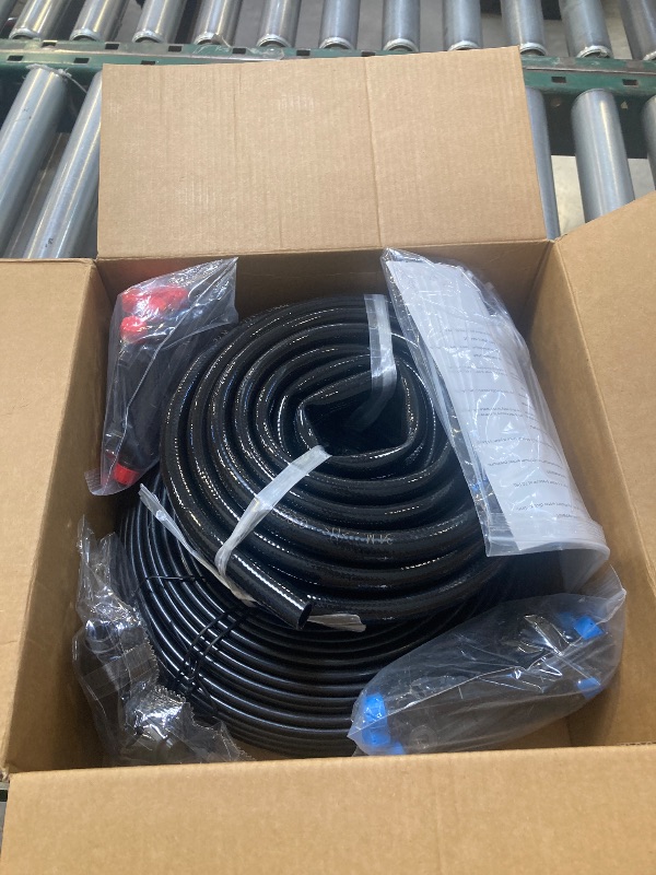 Photo 1 of 230FT Drip Irrigation System for Garden with 40 Nozzles & Emitters, Ponds Water Feature Kit with 1/2" & 1/4" Tube and Barbed Fittings - Adjustable Sprinklers Kit for Greenhouse, Lawn, Raised Bed