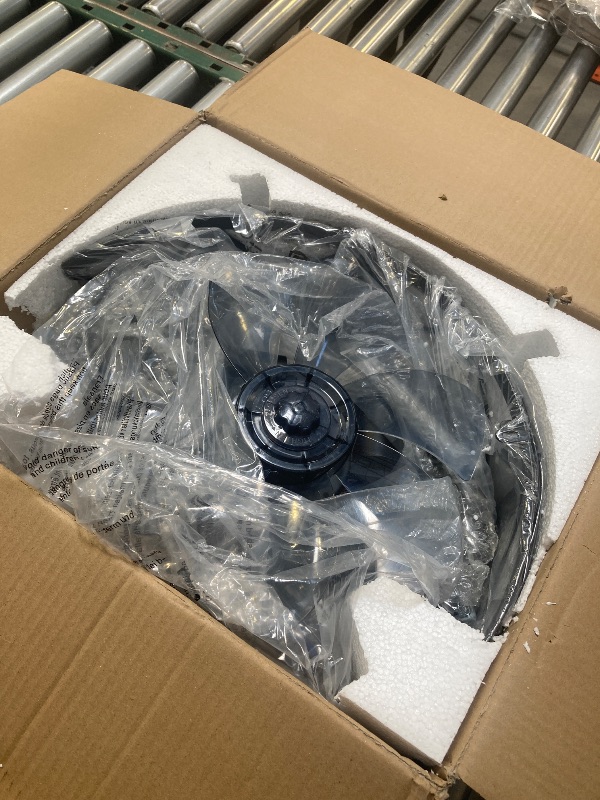 Photo 1 of Fanbulous 16in Black Fandelier Ceiling Fans with Lights and Remote, Caged Enclosed Farmhouse Ceiling Fan with 6 Speeds and Timing, Small Bladeless Chandelier Fan Lights Ceiling Fixtures-Black