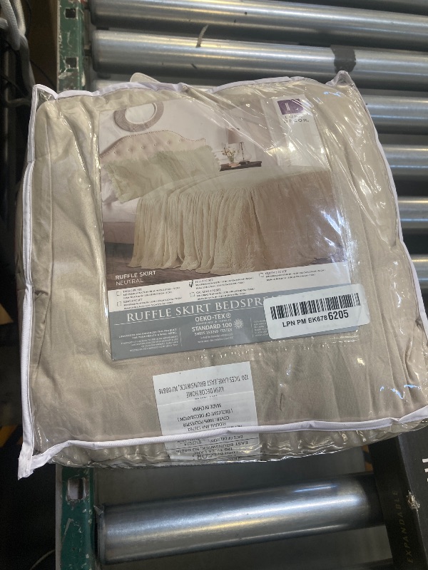 Photo 1 of Lush Decor Ruffle Skirt Bedspread Set 3 Piece Set Full, Neutral - Beige Kids Bedding Set - Ruffled Bedspread - Vintage Farmhouse Decor