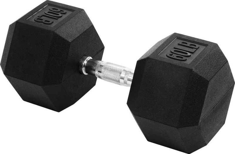 Photo 1 of BalanceFrom Non-Slip Grip Rubber Encased Hex Dumbbells 60 Lbs Single