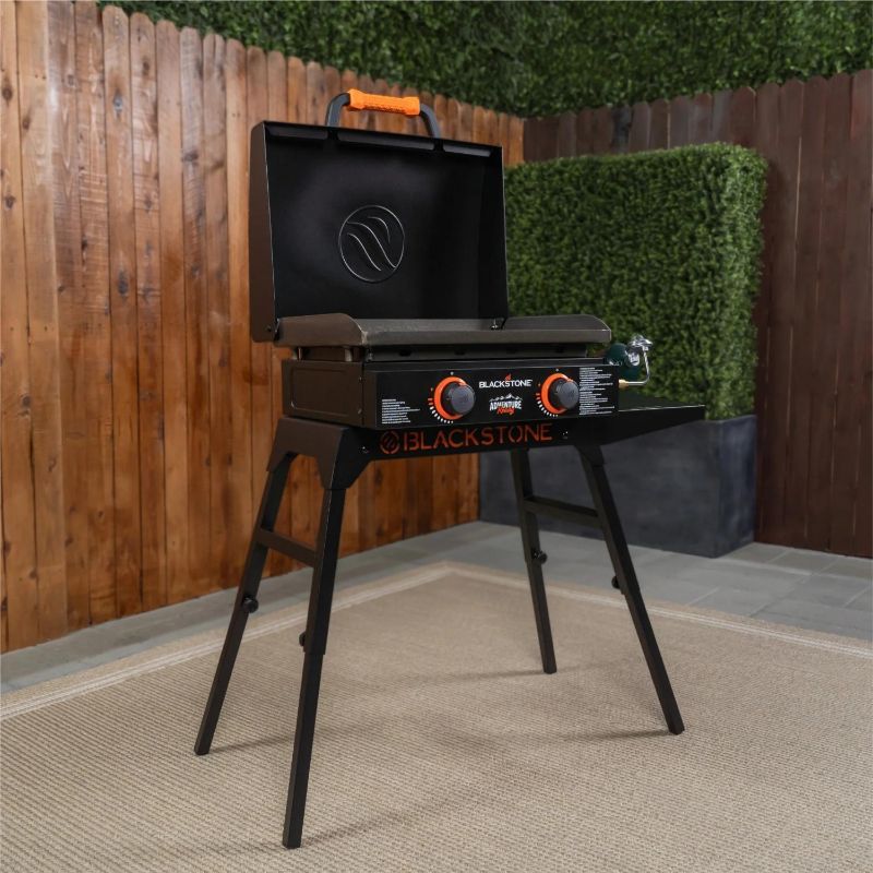 Photo 1 of Blackstone Adventure Ready 2-Burner 22 Propane Omnivore Griddle with Stand and Adapter Hose