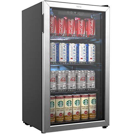 Photo 1 of 3.2 Cu. Ft Mini Refrigerator in Stainless Steel- 120 Can Mini Fridge with Glass Door for Soda Beer or Wine