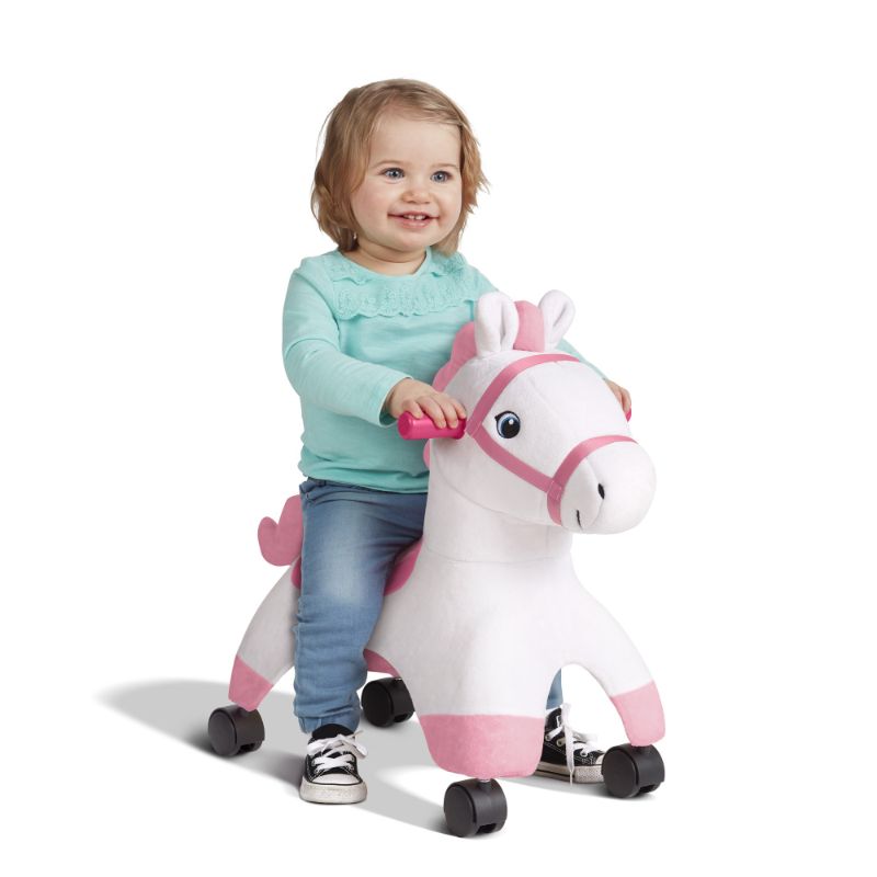 Photo 1 of Radio Flyer Socks: Rolling Pony Plush Caster Ride-on Horse for Girls and Boys
