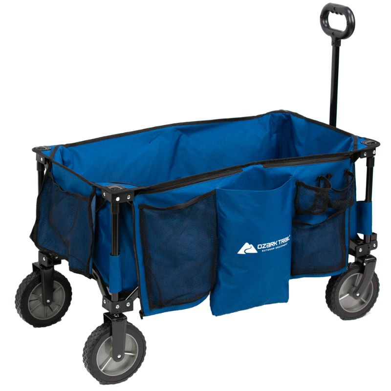 Photo 1 of Ozark Trail Quad Fold Camping Wagon with Telescoping Handle Blue Polyester
