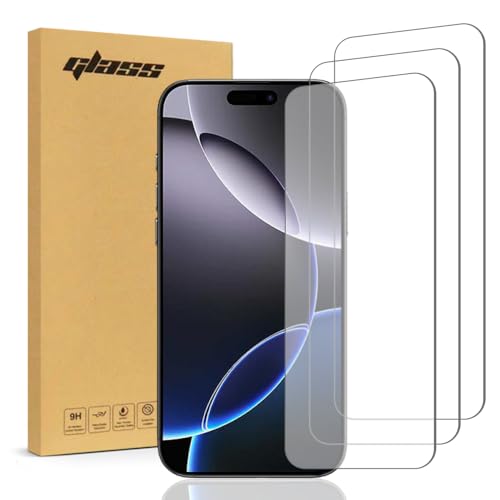 Photo 1 of Rome Tech 3-Pack Tempered Glass Screen Protector for iPhone 16 Pro Max - Protective 9H Screen Saver Compatible with Cases - for iPhone 16 Pro Max Temp
