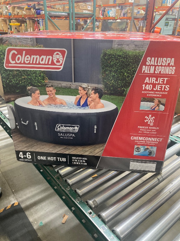 Photo 1 of Coleman SaluSpa Palm Springs AirJet Inflatable Circle Hot Tub Spa 4-6 Person with Pump #P08411
