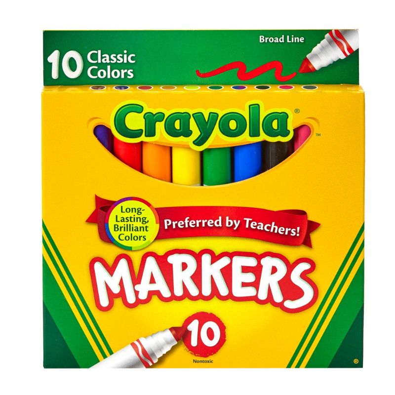 Photo 1 of Crayola 58-7722 Classic Color Broad Line Markers 10 Count(Pack Of 5)