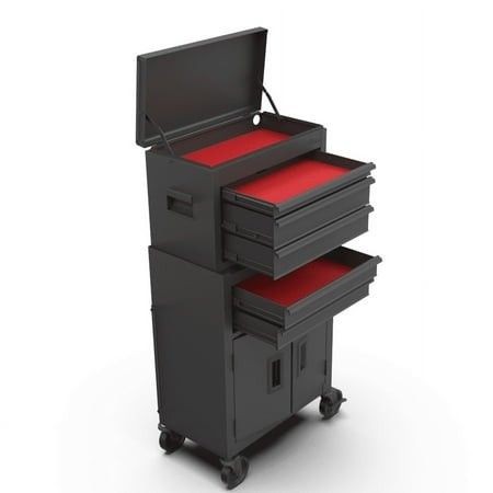 Photo 1 of Hyper Tough 20-Inch Heavy Duty Steel Tool Chest 400 Lbs Capacity Black