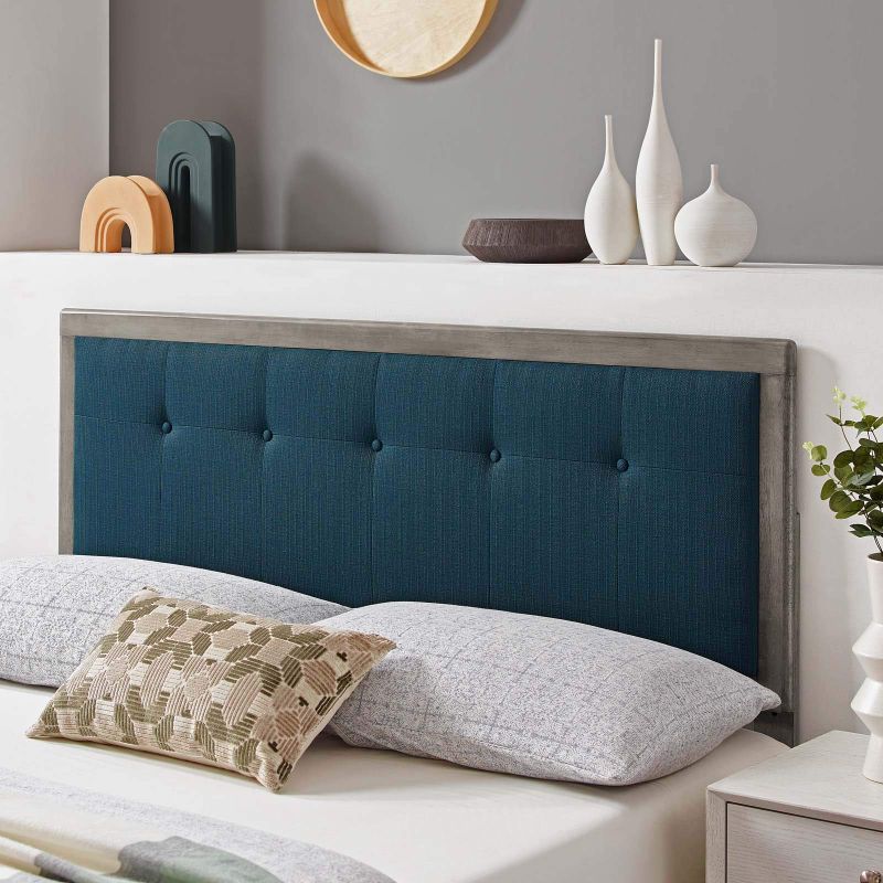 Photo 1 of Draper Tufted Fabric and Wood Headboard Modway
