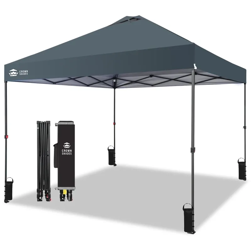 Photo 1 of 10x10 Pop Up Canopy Patented Center Lock One Push Instant Outdoor Canopy Tent Grey
