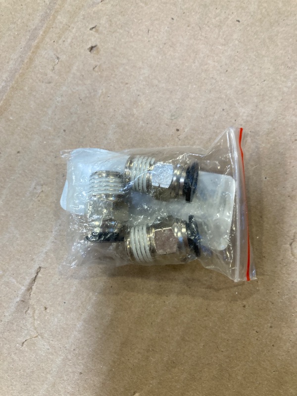 Photo 1 of PATIKIL 8mm x 1/4"NPT Male Thread Push to Connect Fittings, 3 Pack Straight Quick Connect Fittings Pneumatic Air Line Fittings Joint Tube Fitting for Air Water