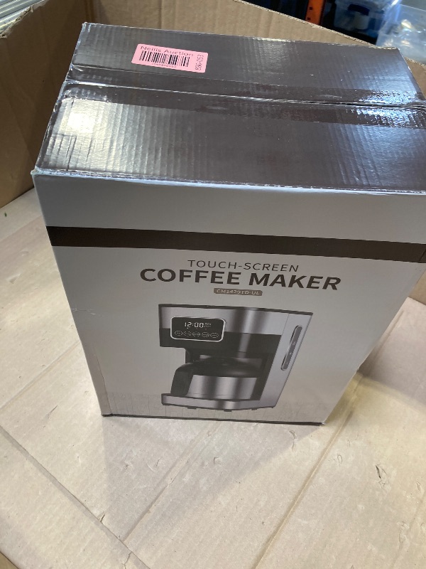 Photo 1 of SHARDOR Programmable Coffee Maker with Thermal Carafe, Drip Coffee Machine with Timer, 8-Cup Coffee Pot with Pause & Serve, Regular & Strong Brew, Auto Shut Off, Touch-Screen, Black & Stainless Steel