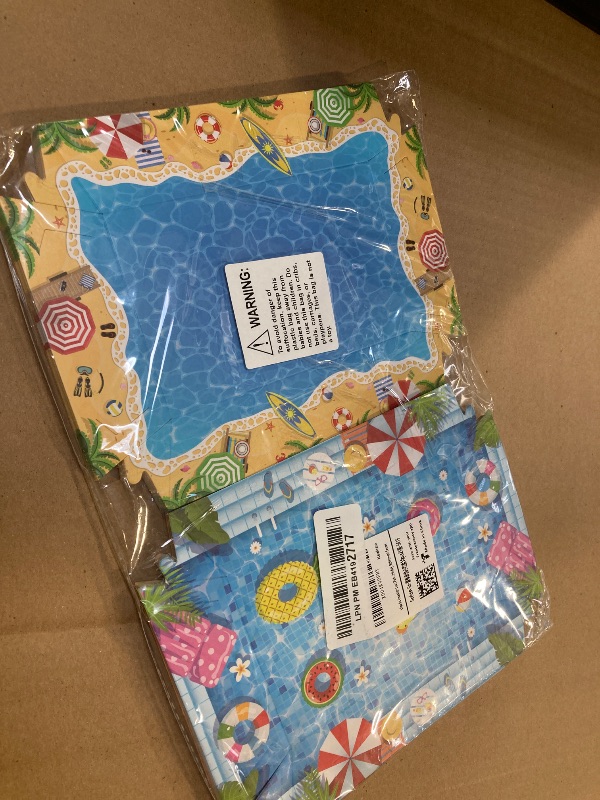 Photo 1 of 50packs Hawaiian Luau Party Decorations – Summer Pool Beach Themed Paper Food Trays, Disposable Tropical Supplies for Aloha, Birthday, Retirement Favors