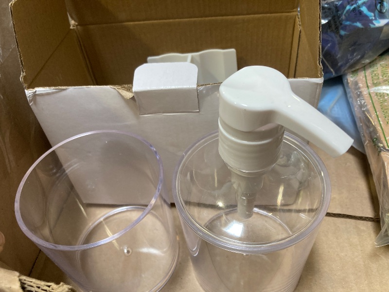 Photo 1 of Acrylic Bathroom Accessories Set, 14 Oz Clear Plastic  2cs 