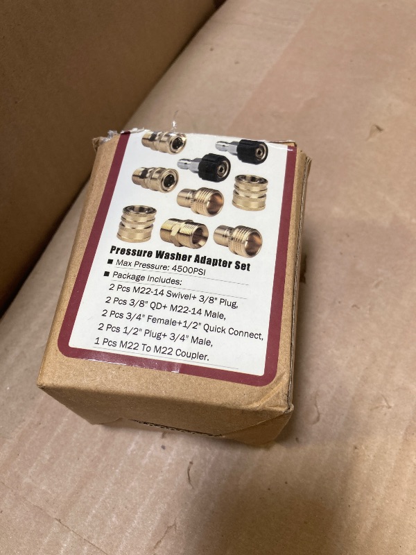 Photo 1 of WOJET Pressure Washer Adapter Set, Quick Disconnect Kit, M22 Swivel to 3/8'' Quick Connect, 3/4" to Quick Release, M22 to M22 Convert