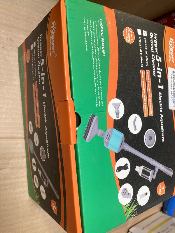 Photo 1 of hygger 360GPH Electric Aquarium Gravel Cleaner, 5 in 1 Automatic Fish Tank Cleaning Tool Set Vacuum Water Changer Sand Washer Filter Siphon Adjustable Length 15W