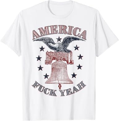 Photo 1 of 2XL Tall--America Fuck Yeah Bald Eagle Liberty Bell 1776 4th of July T-Shirt