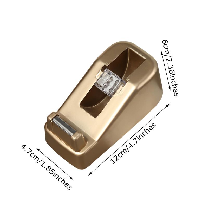 Photo 1 of Yufocusqc Small Desk Tape Dispenser Heavy Duty Cute Desktop Tape Dispenser with Weighted Non-Skid Base Suitable for 1 Inch Core Tape (Luxury Gold)