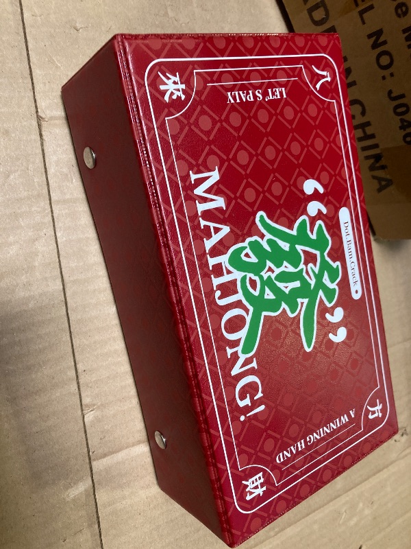 Photo 1 of Jongyance Chinese Mahjong Set, Large Mahjong Tiles Set with 144 Green Back Color Tiles, Red Case, Chinese Mahjong Game Set (Majiang, ??)