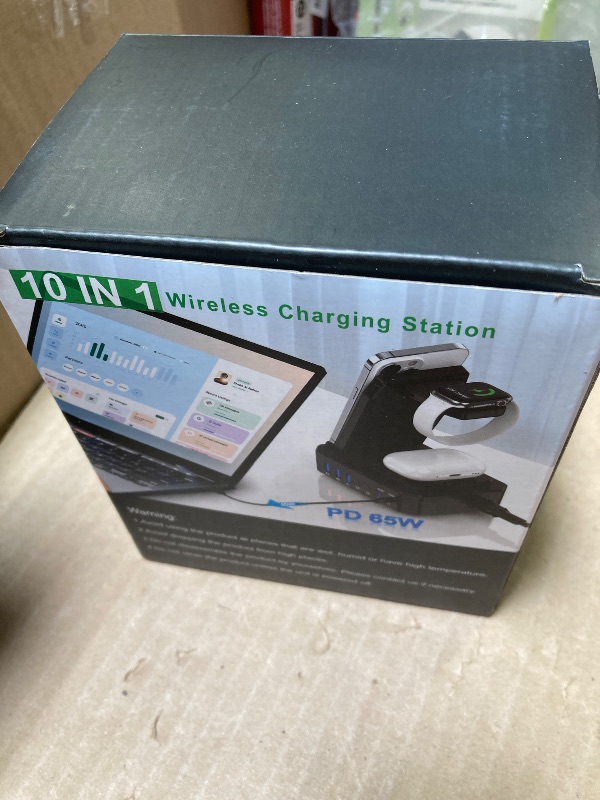 Photo 1 of 300W Charging Station for Multiple Devices Apple, Zutspzss 10 in 1 Wireless Charger for iPhone 16, GaN III USB C 65W PD Fast Charging Stand Dock for MacBook, Apple Watch&Airpods,White