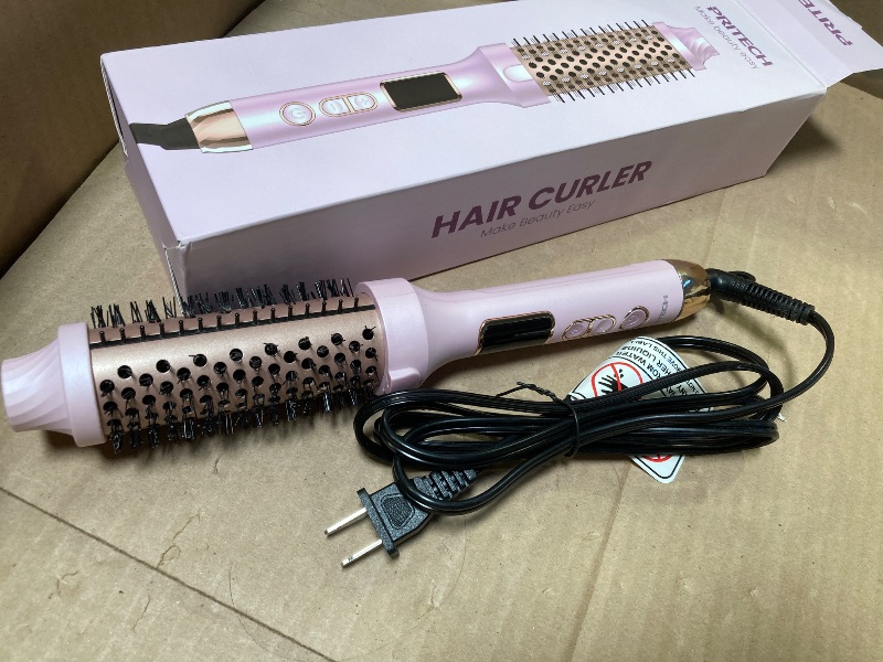 Photo 1 of PRITECH Thermal Brush 1.5 inch, Heated Round Brush Creates Blowout Look, Ionic Curling Iron Brushes with Adjustable temperature, Dual Voltage Hair Styling Tool