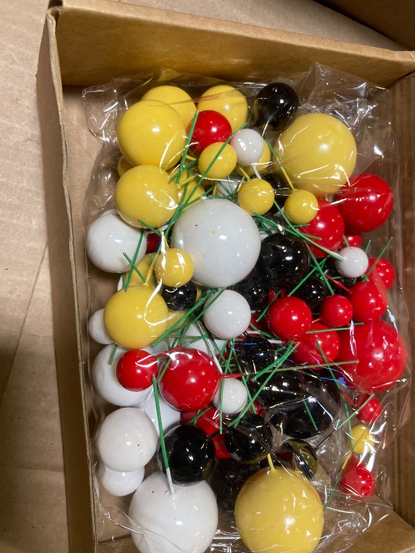 Photo 1 of 108 Pcs Balls Cake Topper DIY Cupcake Insert Foam Balloons for Cake Baking Wedding Anniversary Birthday Decoration(Classic Colors,Multi Sizes)