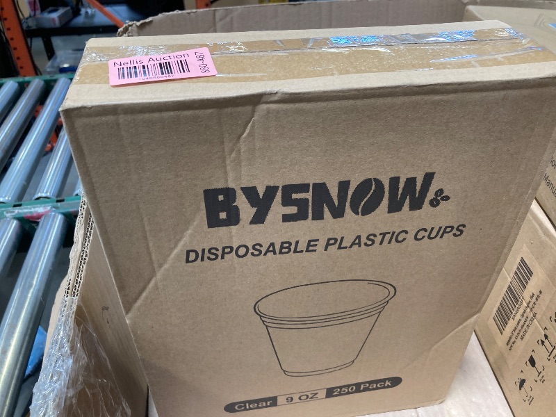 Photo 1 of BYSNOW 250 Pack 9 oz Disposable Plastic Cups for Party, Plastic Wine Cups with Higher Heat Resistance (9oz 250pack)