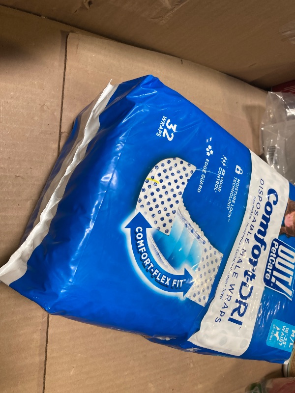 Photo 1 of OUT! Petcare Disposable Dog Diapers Male, Potty Training, Male Dog Diapers, Puppy Training, Belly Bands, Pet Supplies, for Incontinence, Puppy Essentials, 18”-25” Waist, Medium/Large, 32 Count