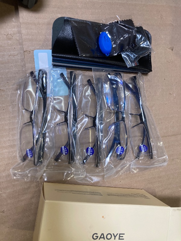 Photo 1 of 2.0+---5 pack Executive Style Reading Glasses Men - Durable Readers with 99% Blue Light Blocking - Comfortable Fit with TR90 Frames