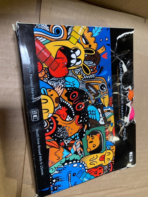 Photo 1 of Jumbo Acrylic Paint Markers,15mm Felt Tip Jumbo Colored Markers Water Based Paint Pens For Wood, Rock,Plastic and Almost All Solid Surfaces,Marker Pen Set For Artists, Students, Teenagers & Adults